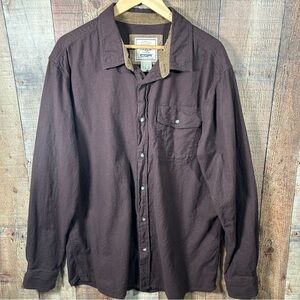 CQR XL Tall Original Cotton Flannel Shirt Brown Work Gorpcore‎ Mens